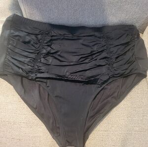 Shirred High Waist Swim Brief NWOT
